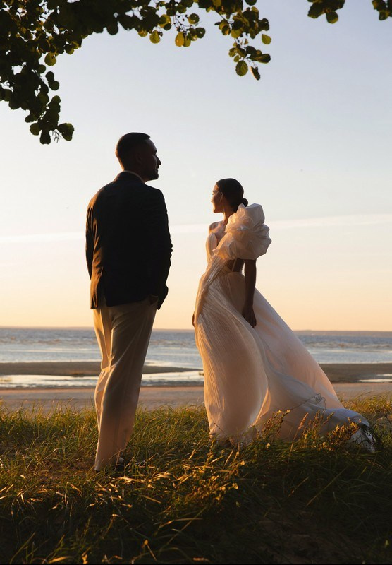 Fine art wedding portrait with editorial lighting