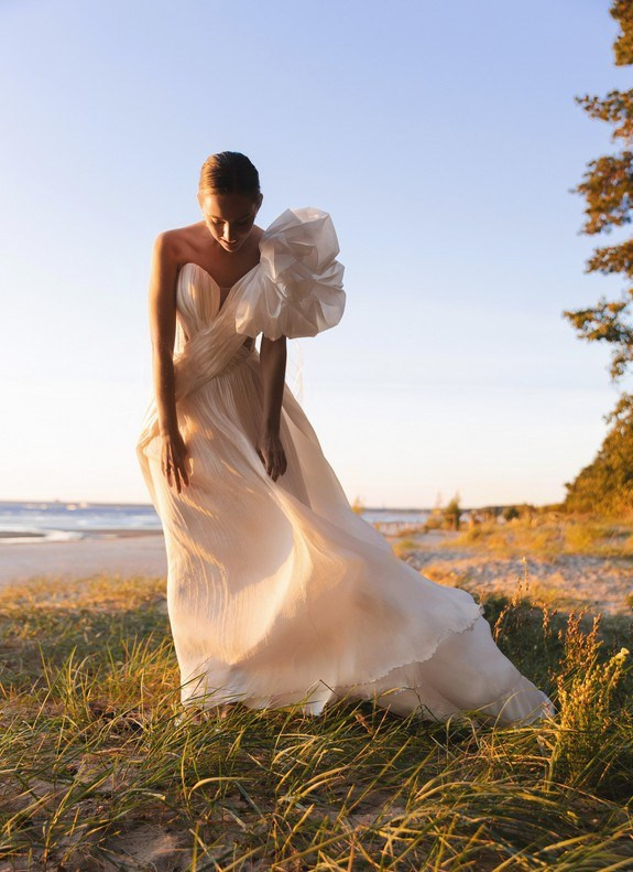 Fine art wedding portrait with editorial lighting