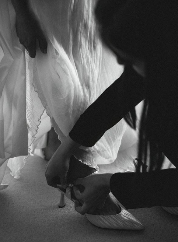 Editorial-style couple portrait with modern styling