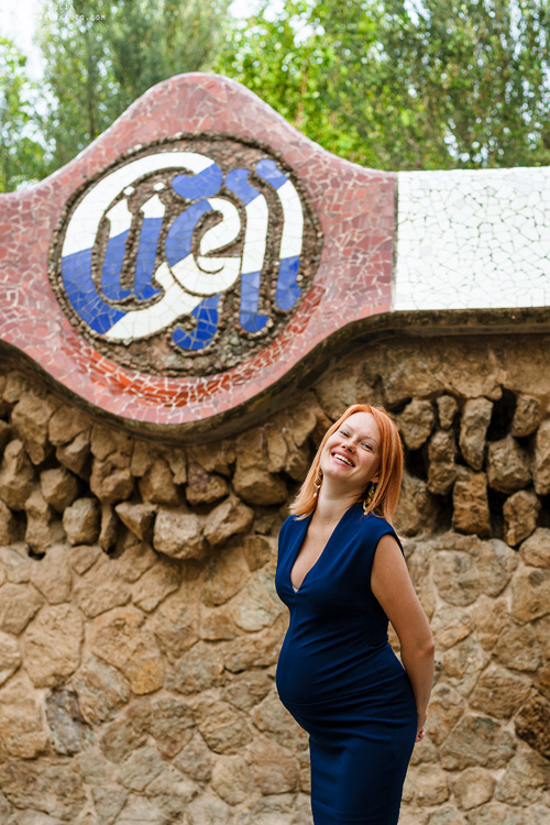 Фотосессия беременности в Парке Гуэль. Фотограф в Барселоне Испании Маслик Юлия