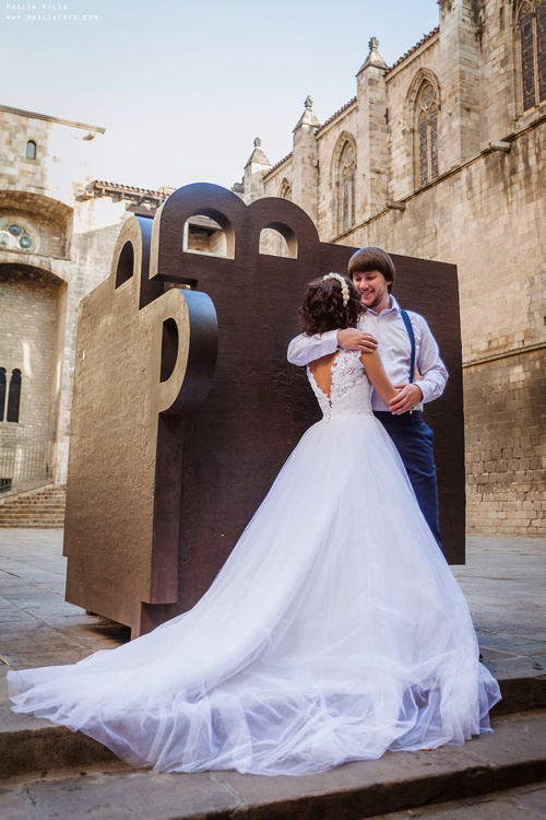 Sesja ślubna w Badalonie, Catalonia. Fotograf w Barcelonie Hiszpanii Maslik Yulia