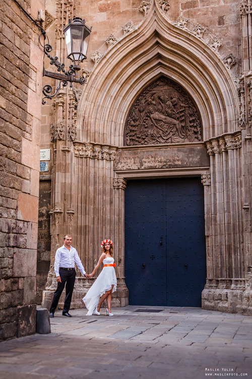 Sesión de fotos de boda en Badalona. Fotógrafo en Barcelona  Maslik Yulia