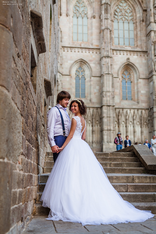 Sesja ślubna w Badalonie, Catalonia. Fotograf w Barcelonie Hiszpanii Maslik Yulia