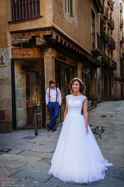 Sesja ślubna w Badalonie, Catalonia. Fotograf w Barcelonie Hiszpanii Maslik Yulia