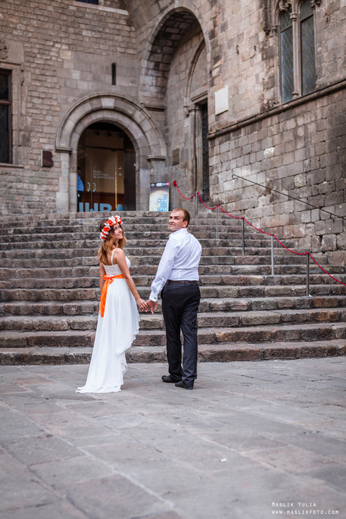 Sesión de fotos de boda en Badalona. Fotógrafo en Barcelona  Maslik Yulia
