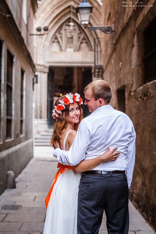 Sesión de fotos de boda en Badalona. Fotógrafo en Barcelona  Maslik Yulia