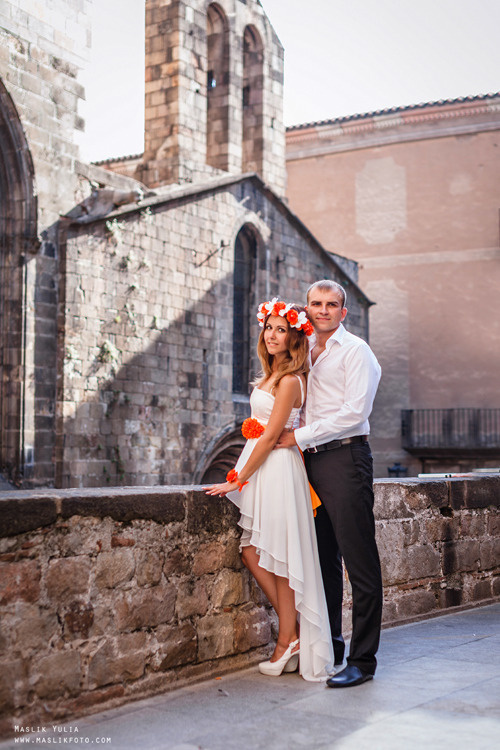 Sesión de fotos de boda en Badalona. Fotógrafo en Barcelona  Maslik Yulia