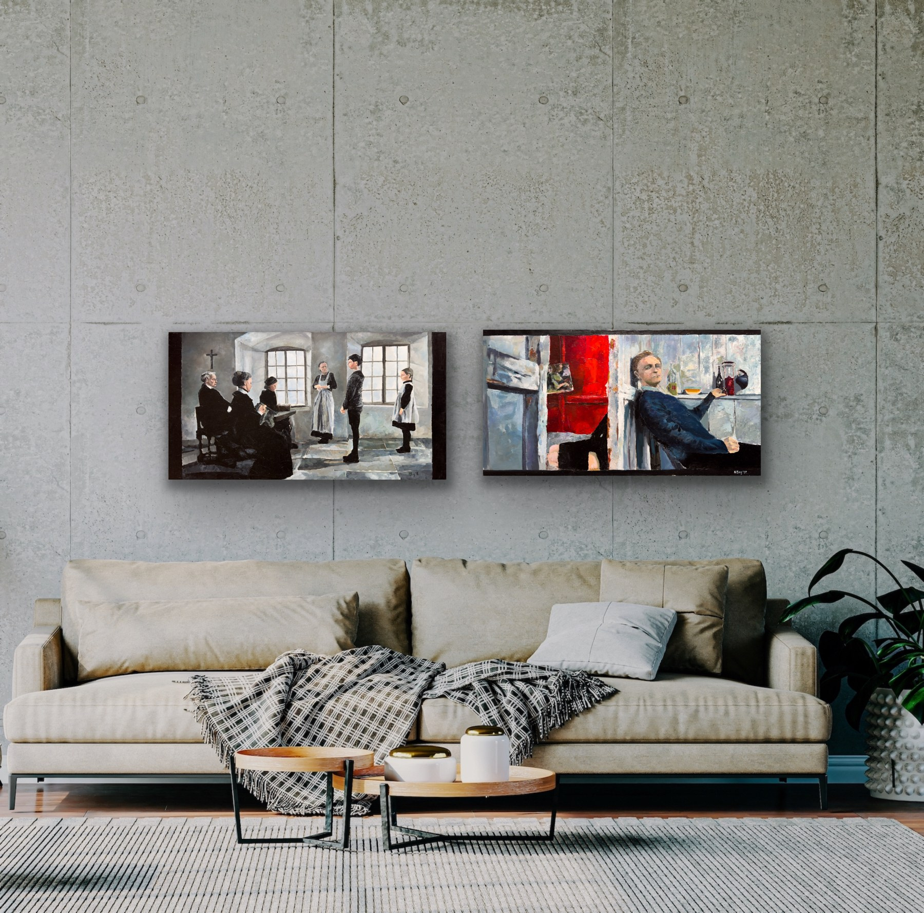 Contemporary oil painting on canvas, depicting scenes from iconic movies, ideal for film enthusiasts and modern art collectors, as well as for stylish interior decoration. Available for sale