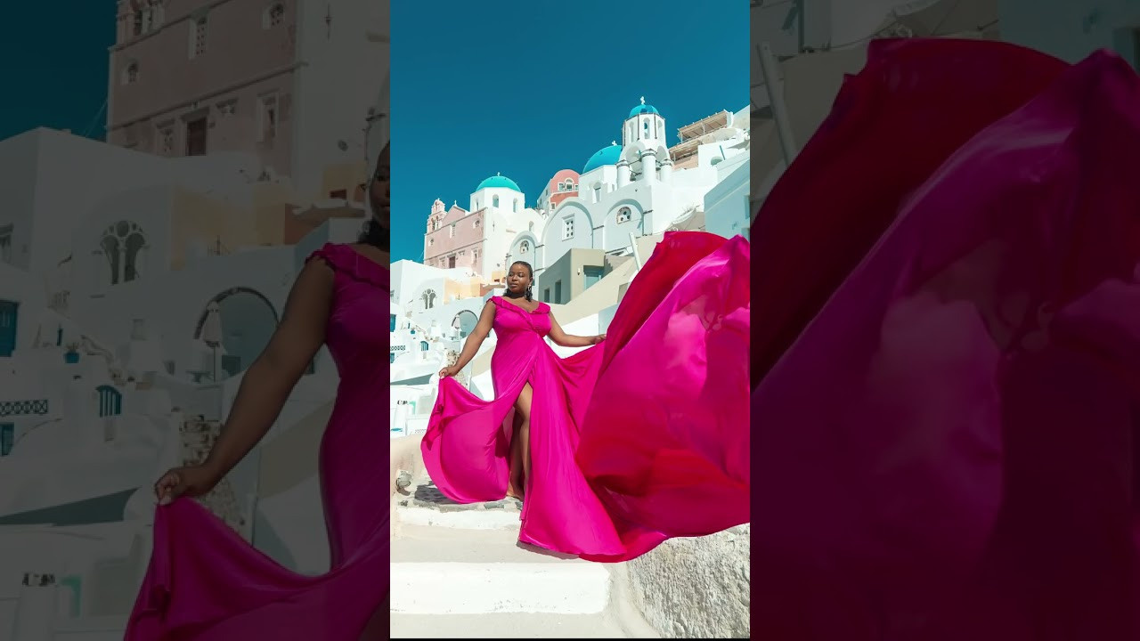 Capturing the Magic of Santorini: The Rising Trend of Flying Dress. Photographer in Santorini SokoLOVE Alex| Flying Dress Santorini